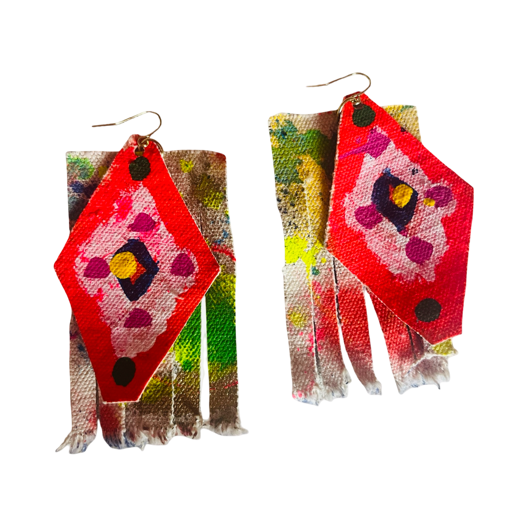 Boho Geometric Fabric Earrings