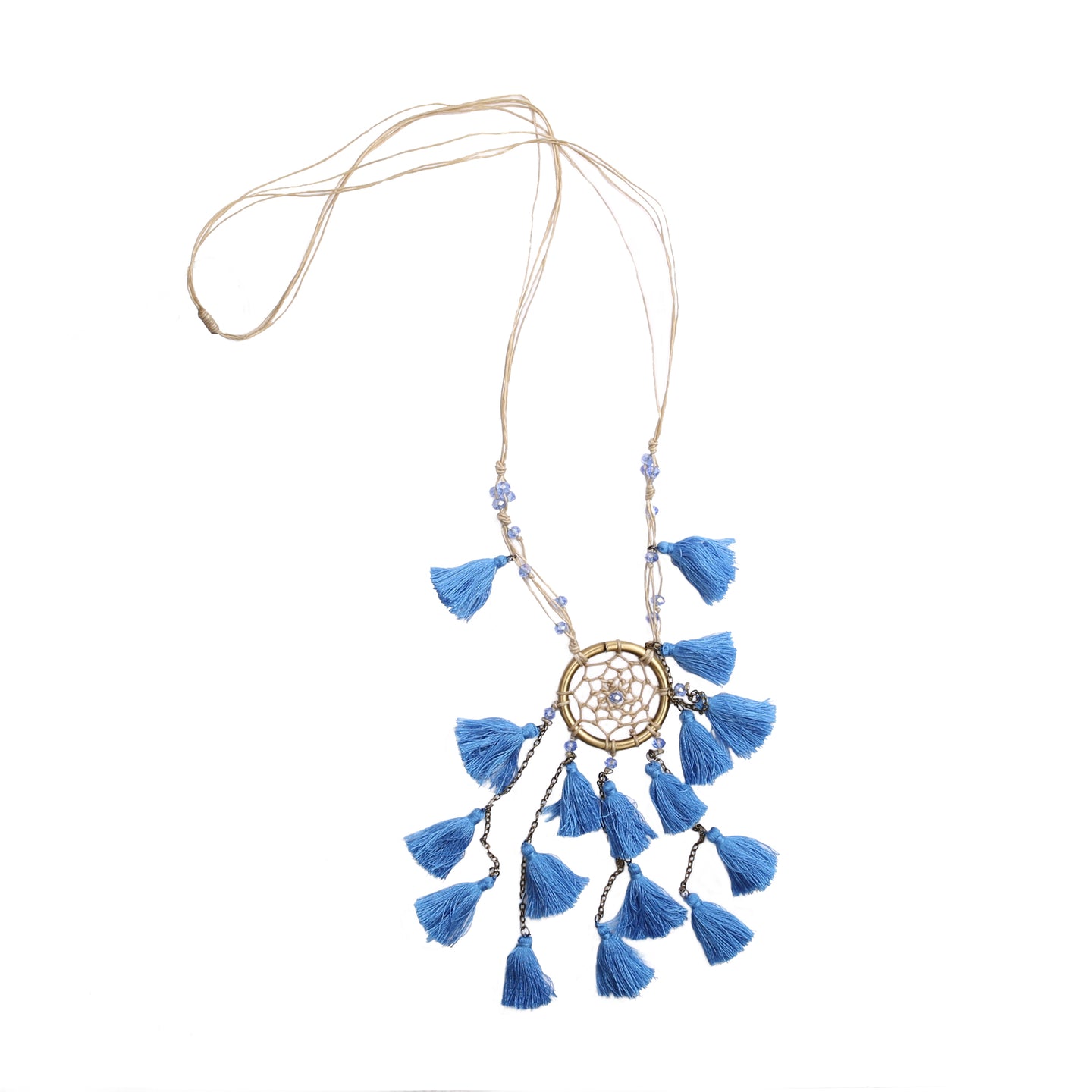 Blue Dream Catcher Boho Necklace by Z&L Europe
